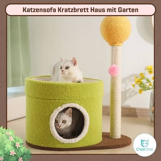 Katzentonne Katzenbett Haus mit Garten