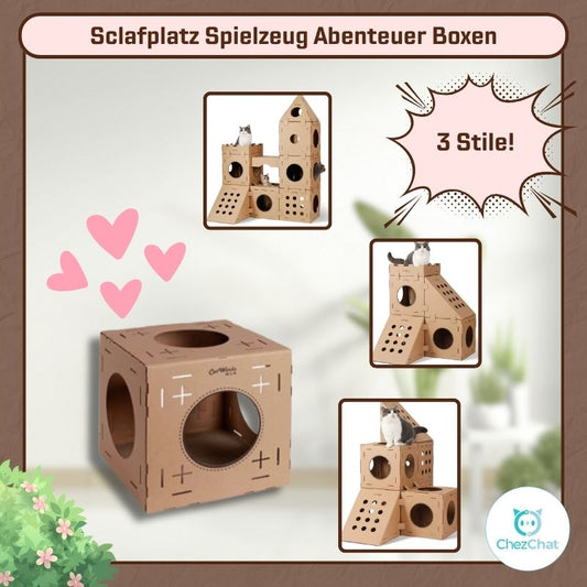 Katzenbett Spielzeug Abenteuer Boxen